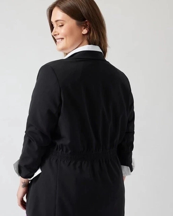 Athleta 20 Endless Primatwill Blazer Black Stretch Elastic Waist #860105