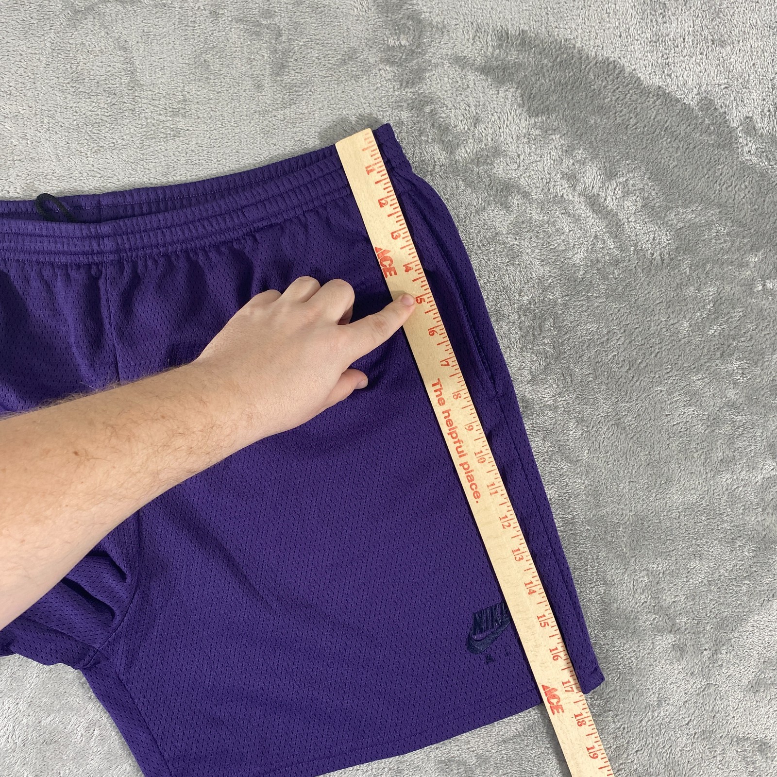 Vintage 90s Nike Air Mesh Shorts Mens XL Purple Black Tag Embroidered Logo
