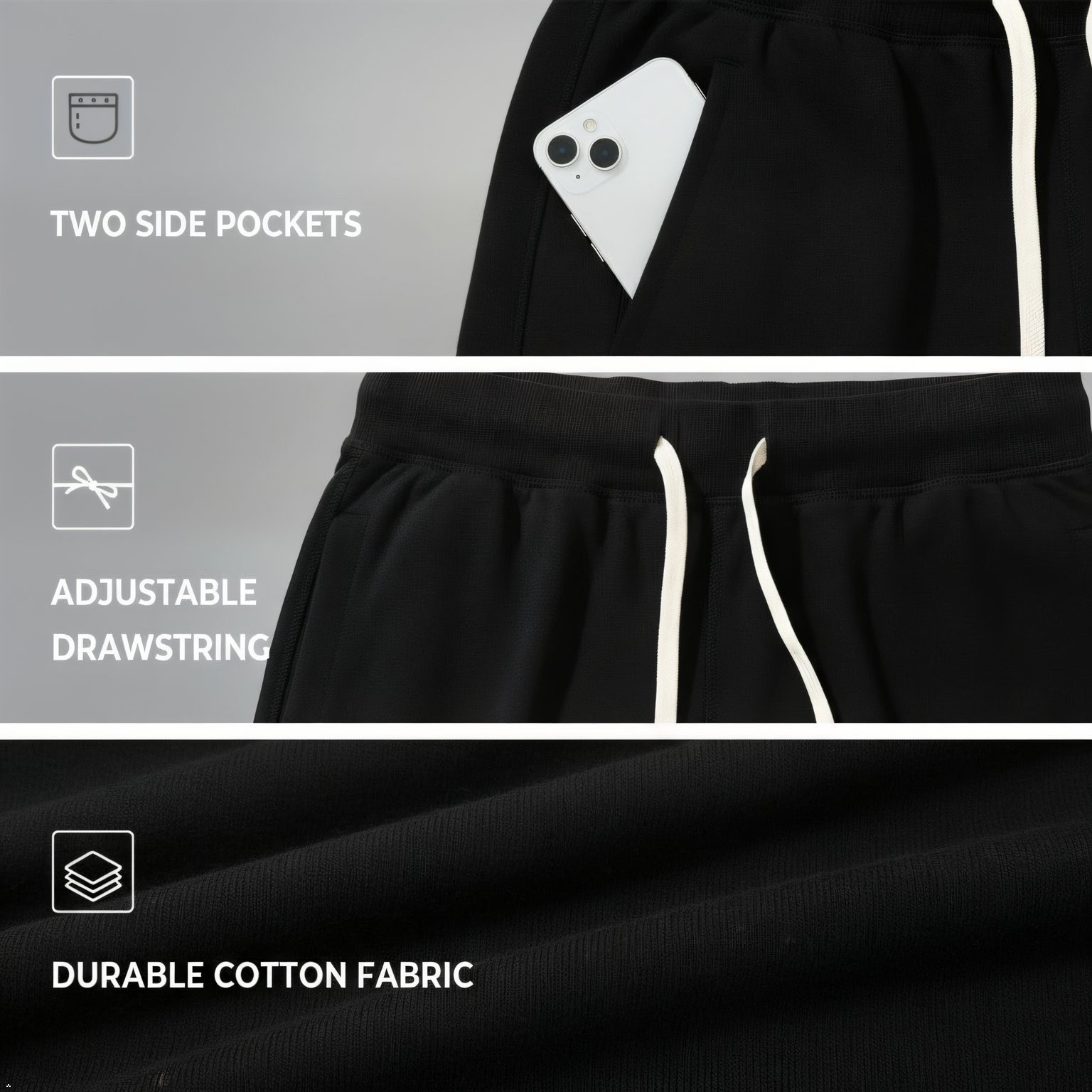 Republic Blue Men’s Sweat Shorts Fleece Cotton Jogger Gym Shorts with Pockets
