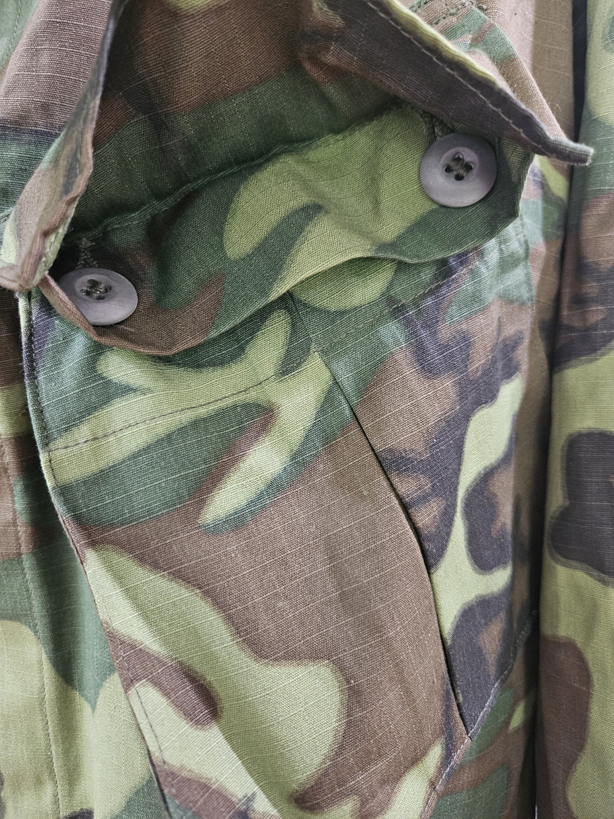 Vtg Vietnam Era ERDL Jungle Jacket Fatigue Poplin Med-Reg/ Mint-New Old Stock