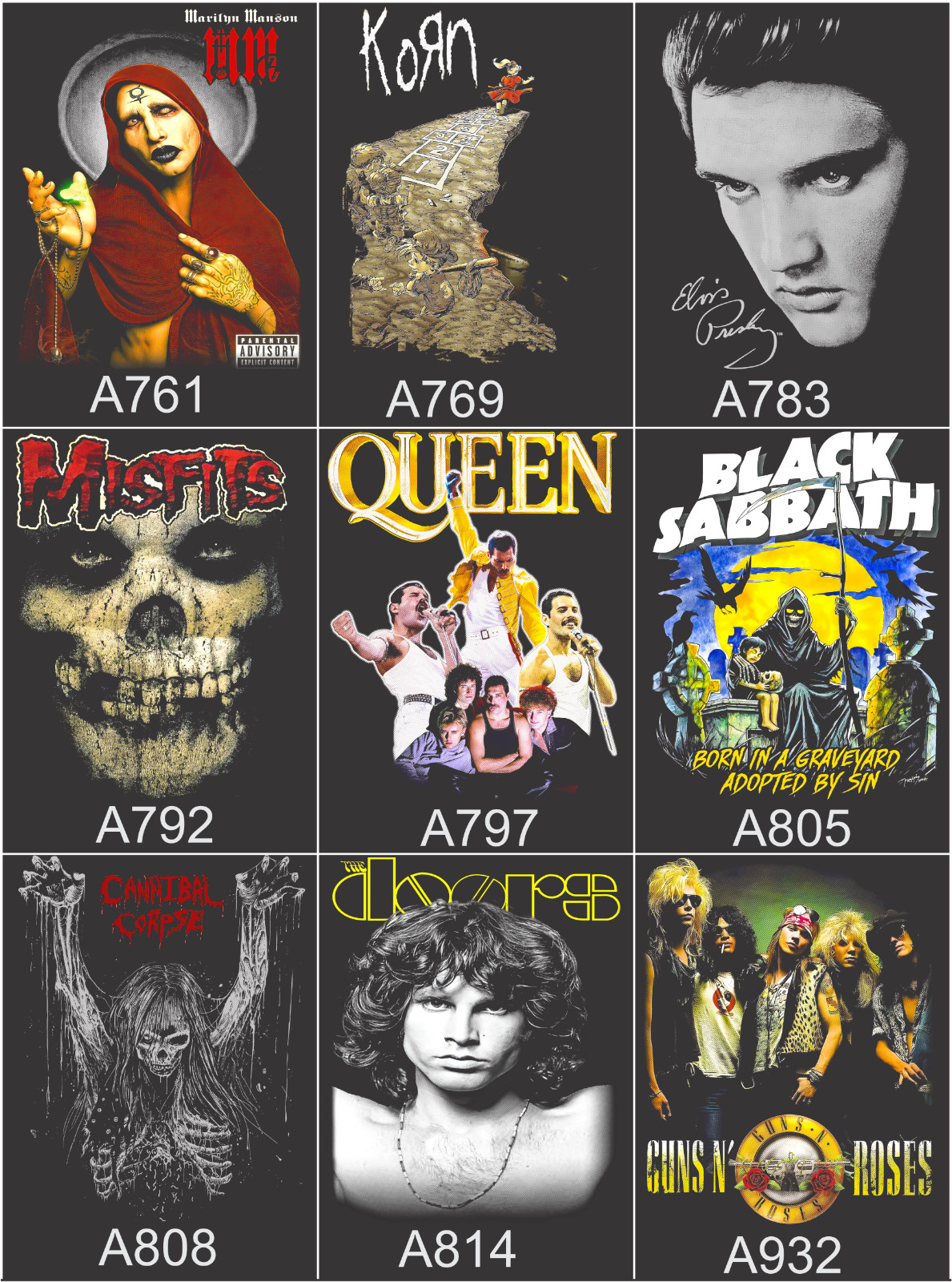 Lot of 3 Mens Rock Band Graphic T-Shirts Music Tee Bundle Concert Tour Shirts