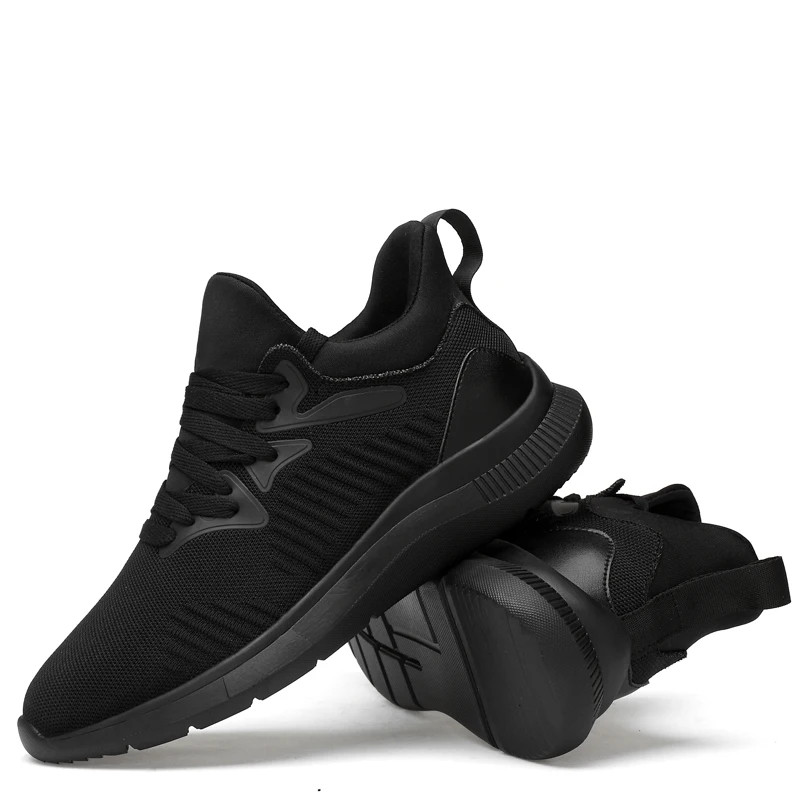 Men’s Height Increasing Walk Sneakers Air Mesh Athletic Low-top Breathable Shoes