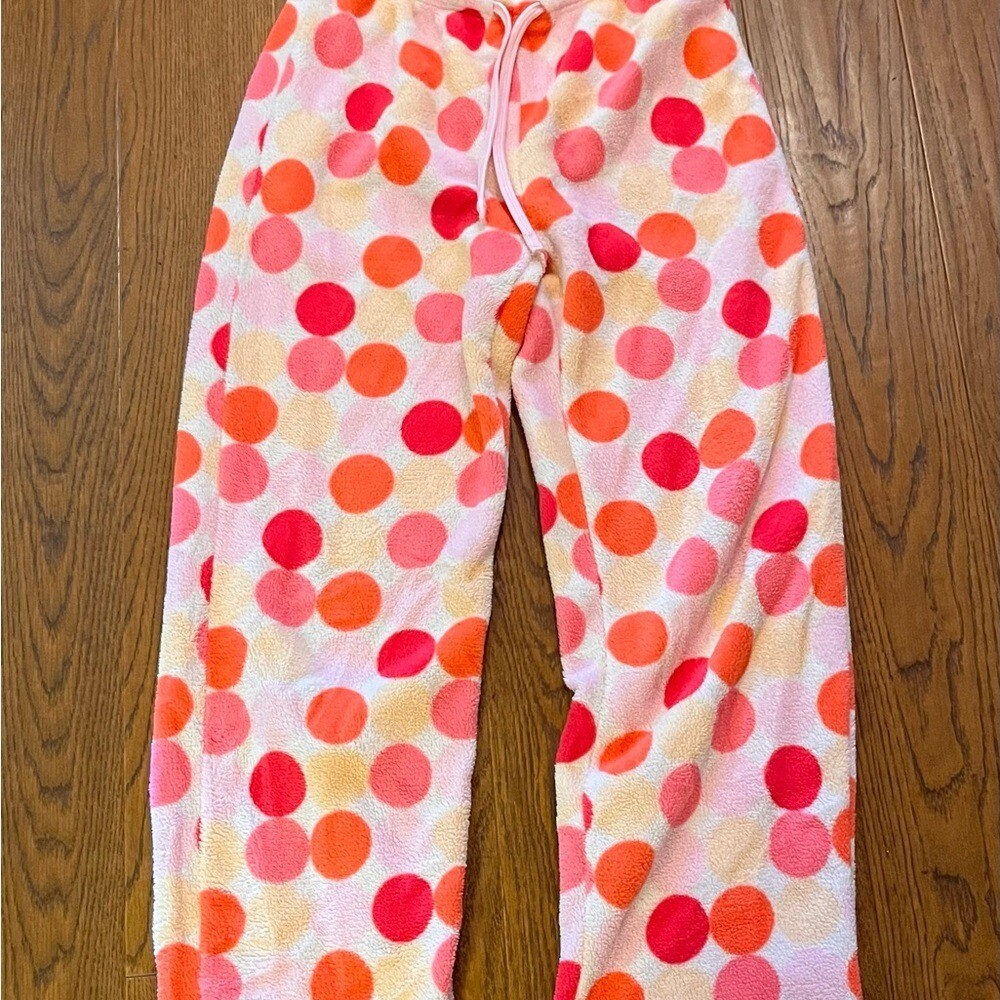 Source Unknown Pink and Orange Polka Dot Pajama bottoms