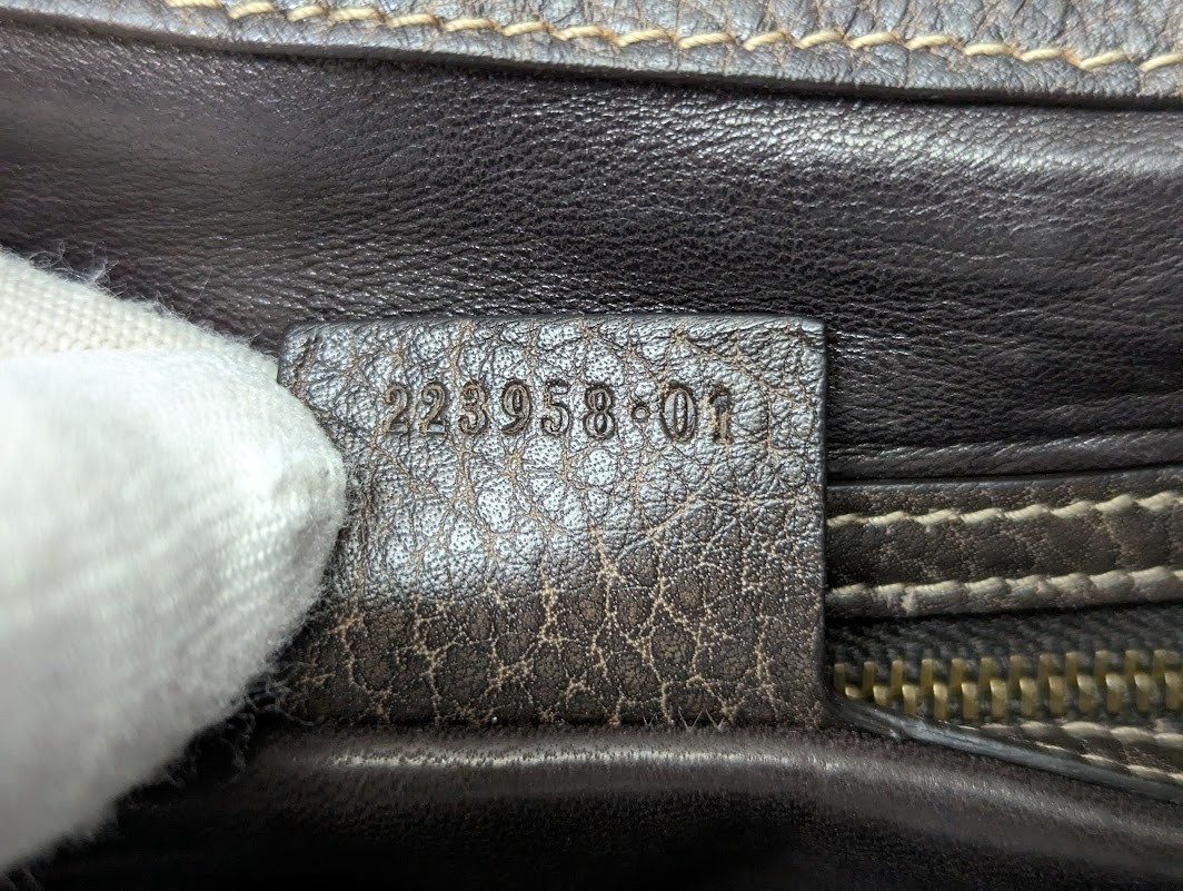 Gucci Pelham Horsebit Harako Shoulder Bag Dark Brown 223958 Women’s Auth
