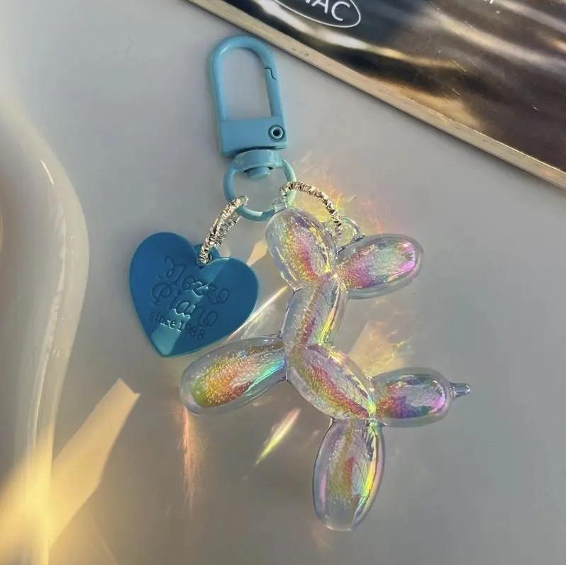 1pc Cute Jelly Balloon Dog Keychain Cartoon Pendant Unisex Key Accessory – NEW