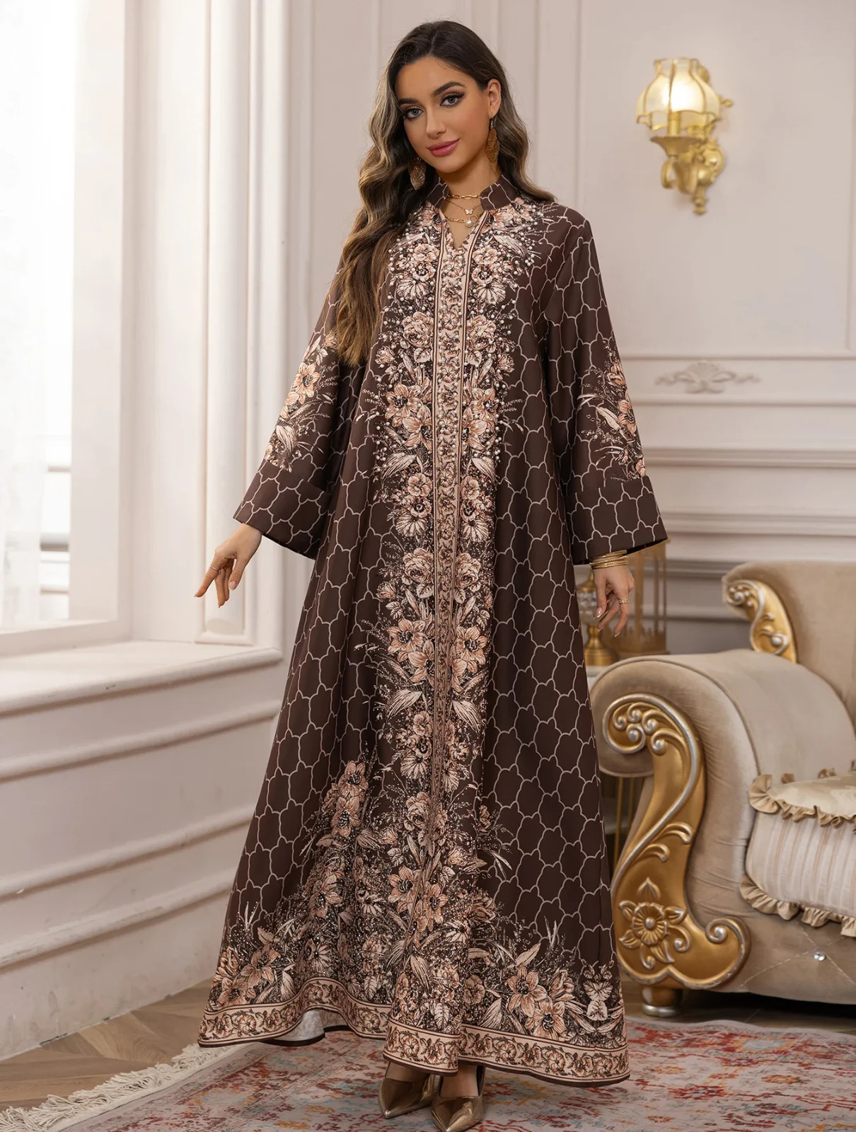 Women Muslim Abaya Kaftan Maxi Dress Eid Dubai Islamic Party Robe
