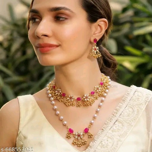 Indian Bollywood Gold Plated Kundan Choker Bridal Necklace Earrings Jewelry Set