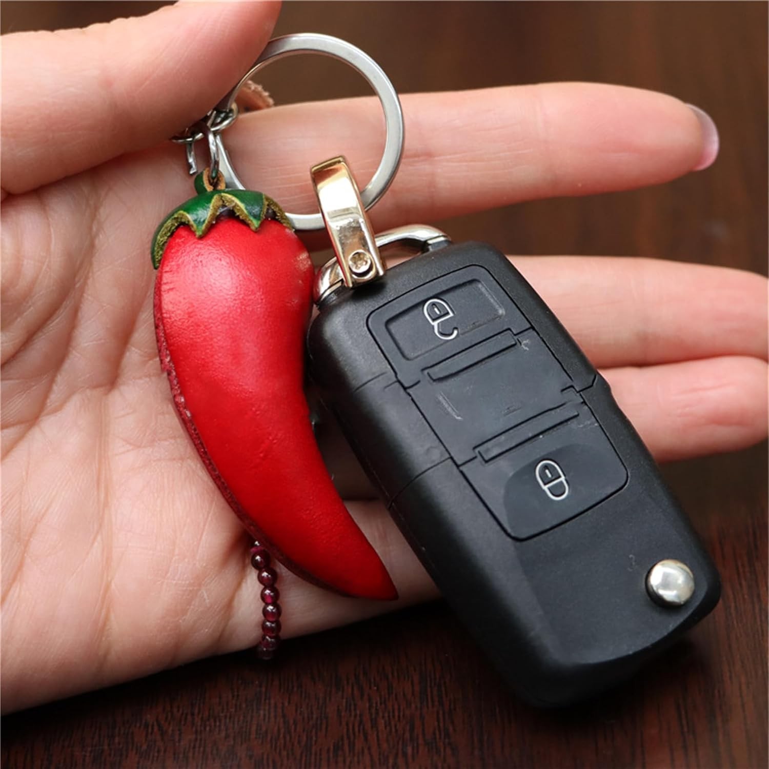 Red Chili Pepper Leather Keychain Charms Keychain Gift Accessories