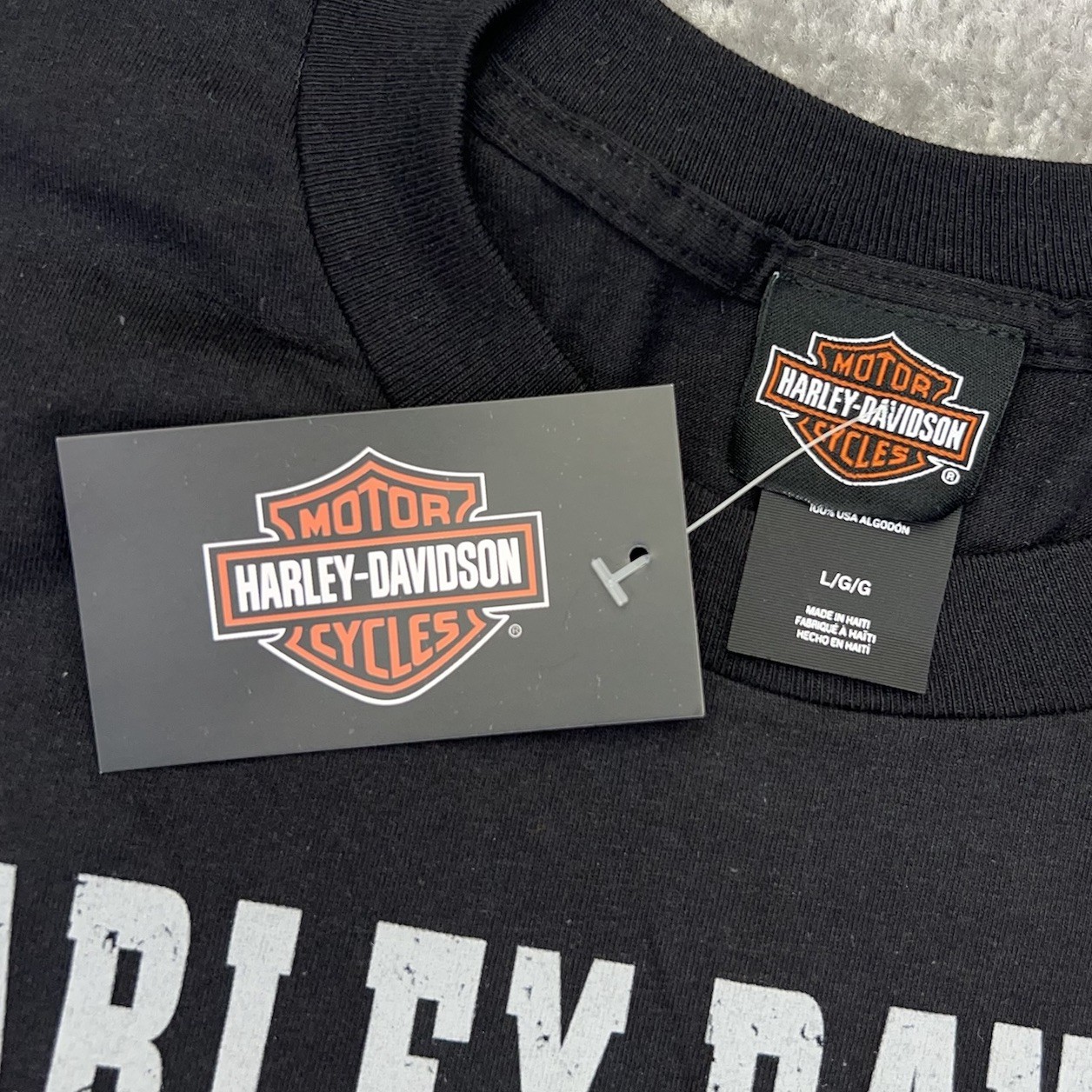 HARLEY DAVIDSON T-Shirt Men Established 1903 Motorcycles Graphic Large Black NWT