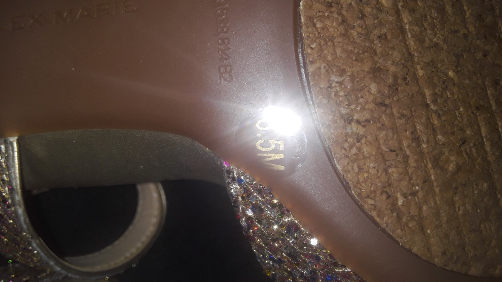 ALEX MARIE GLITTER RHINESTONE BLOCK HEEL SANDALS WOMENS SIZE 8.5 NEW WITHOUT BOX