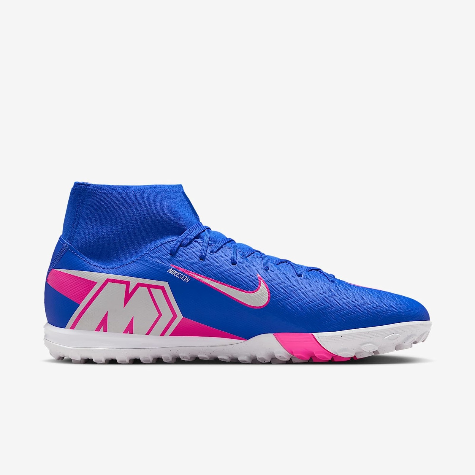 Nike Mercurial Superfly 10 Academy Turf High-Top Soccer Shoes (Racer Blue/White)