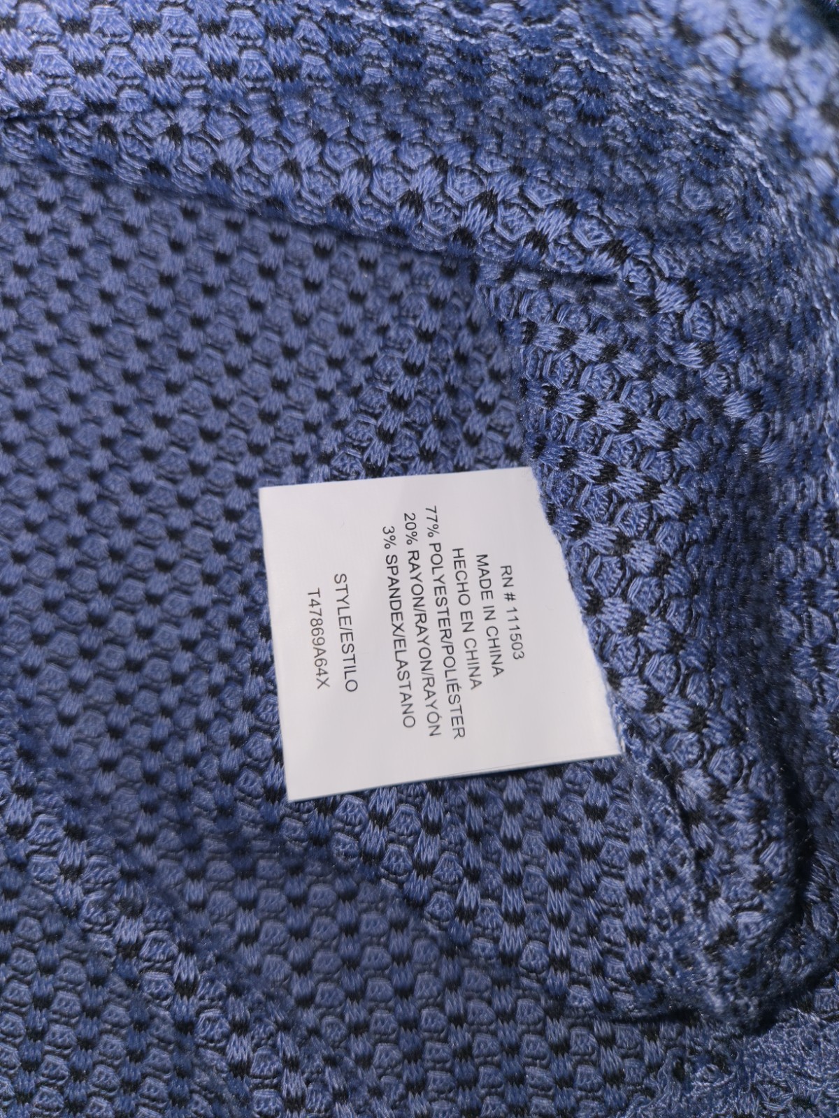A.U.W. Blue Zip Neck Textured Blouse Top 1X Plus Size NWT