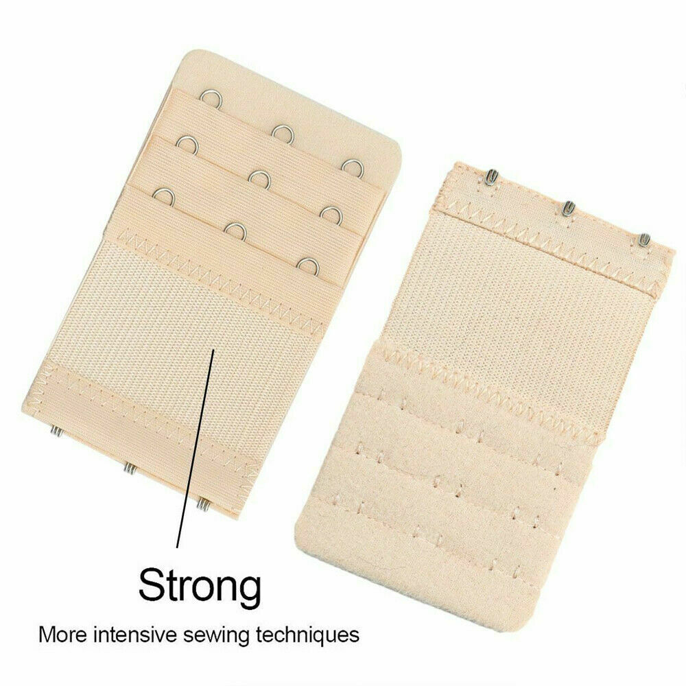 8Pcs Lady Adjustable Bra Extender 3 Hooks Elastic Underwear Strap Extension Belt