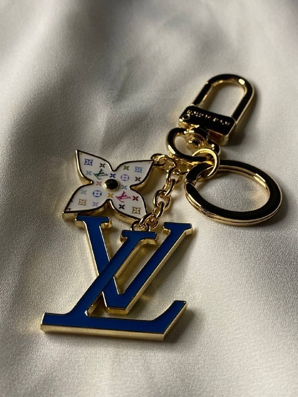 LOUIS VUITTON Blue LV Monogram Bag Charm Keychain 11cm