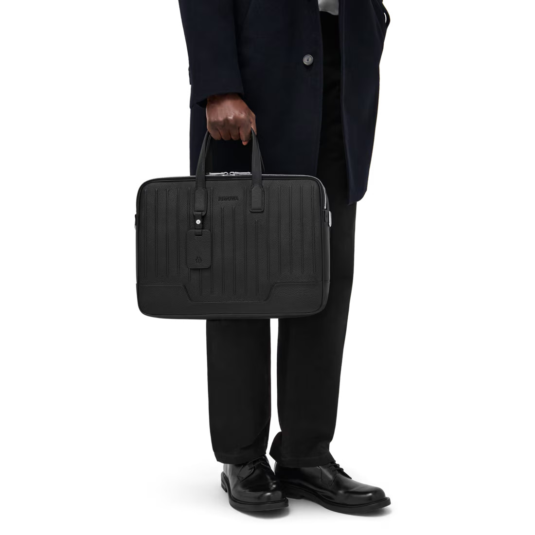 RIMOWA Never Still Leather Briefcase, Black, $1,790 Retail