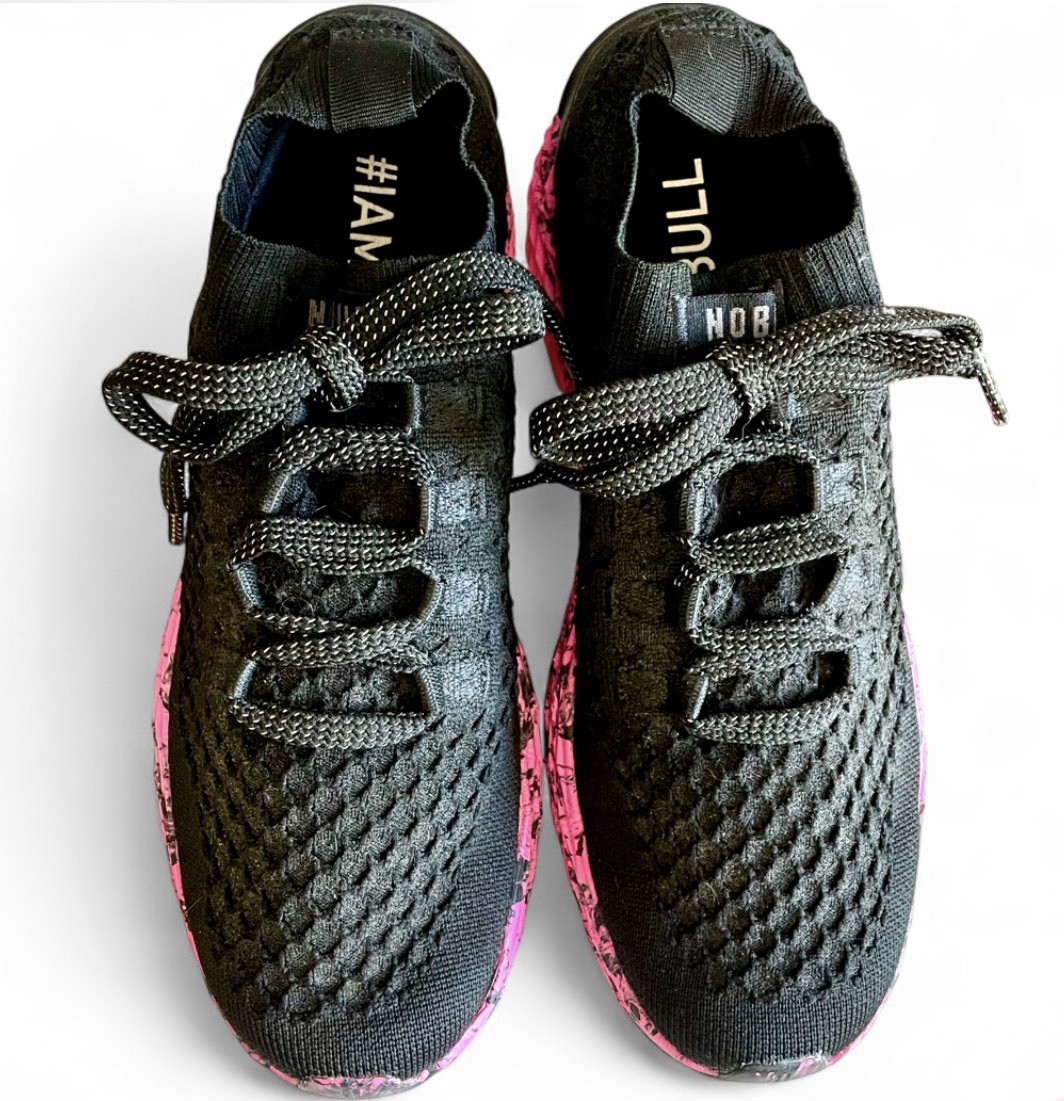 NOBULL NWOT Allday Knit Running Shoes Black Pink Marble Unisex 9.5W 8M MSRP $149