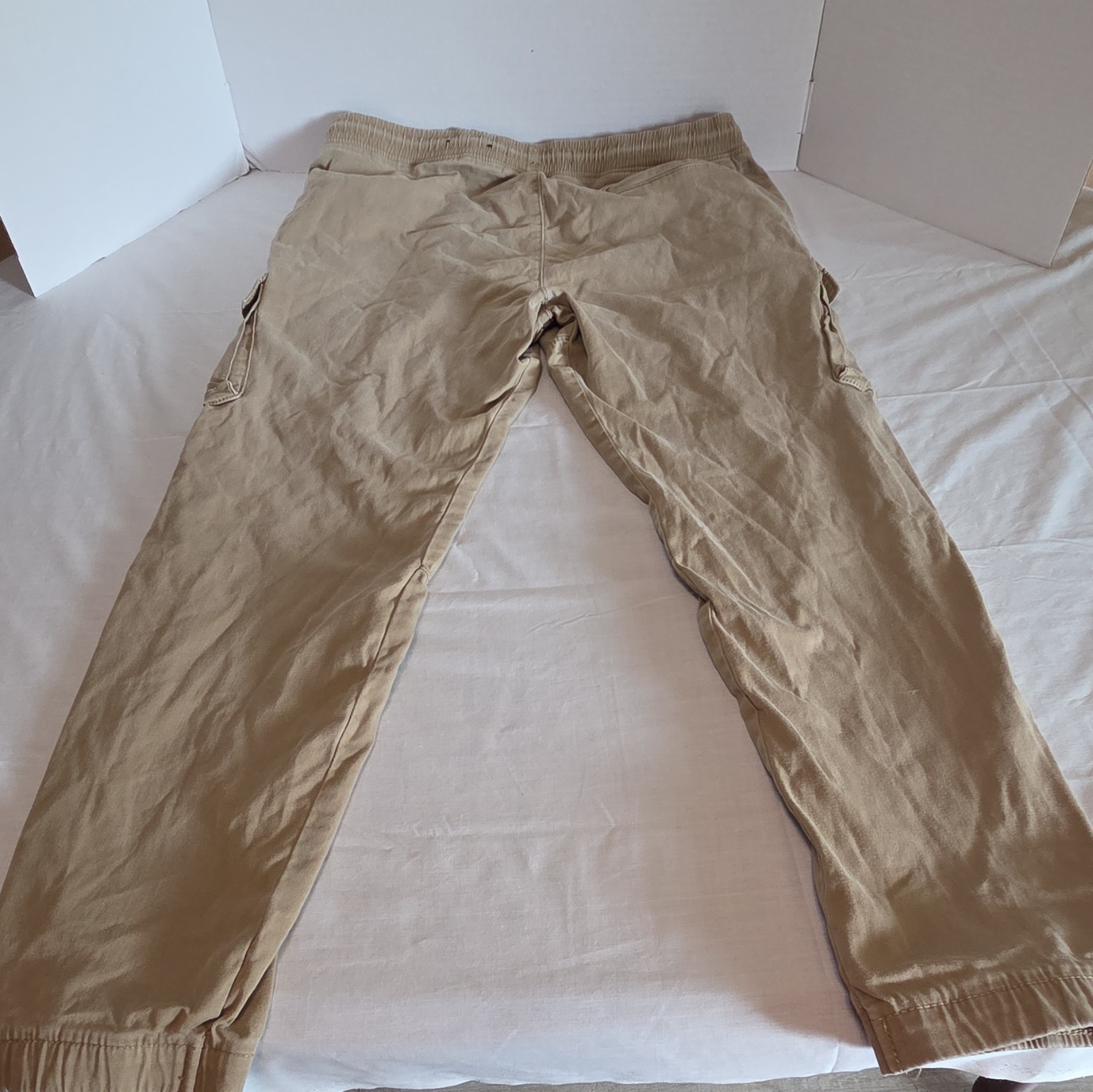 Hollister Men’s Skinny Jogger Pants Beige XL Cotton Twill Stretch Cargo Pockets