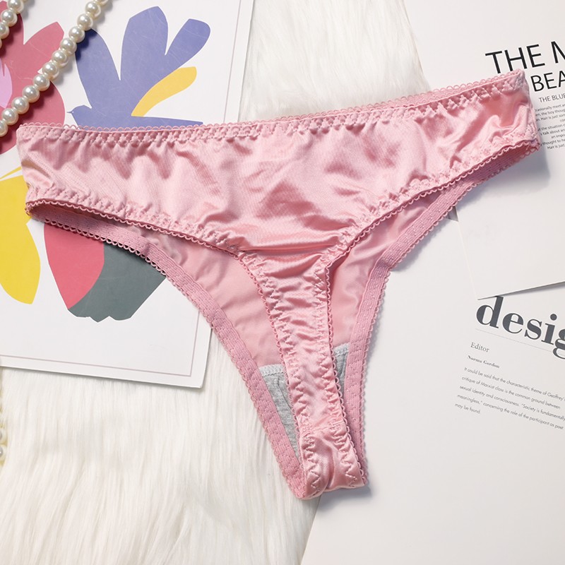 4 Pack Lot Sexy Womens Satin Panties Thongs Briefs Bikinis Underwear Lingeries