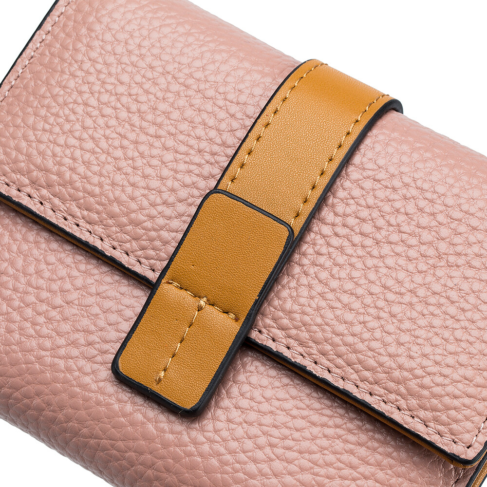 Women Trifold RFID Blocking Leather Clutch Wallet Hasp Card Holder Mini Handbag