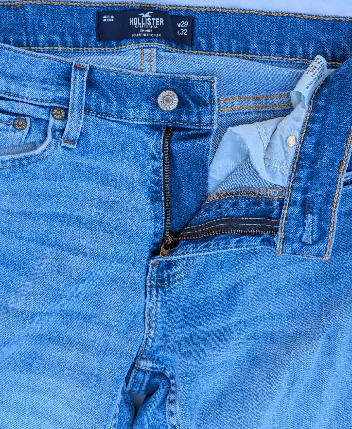Hollister Skinny Jeans 29×32 Epic Flex Light Wash Blue Jeans Pant