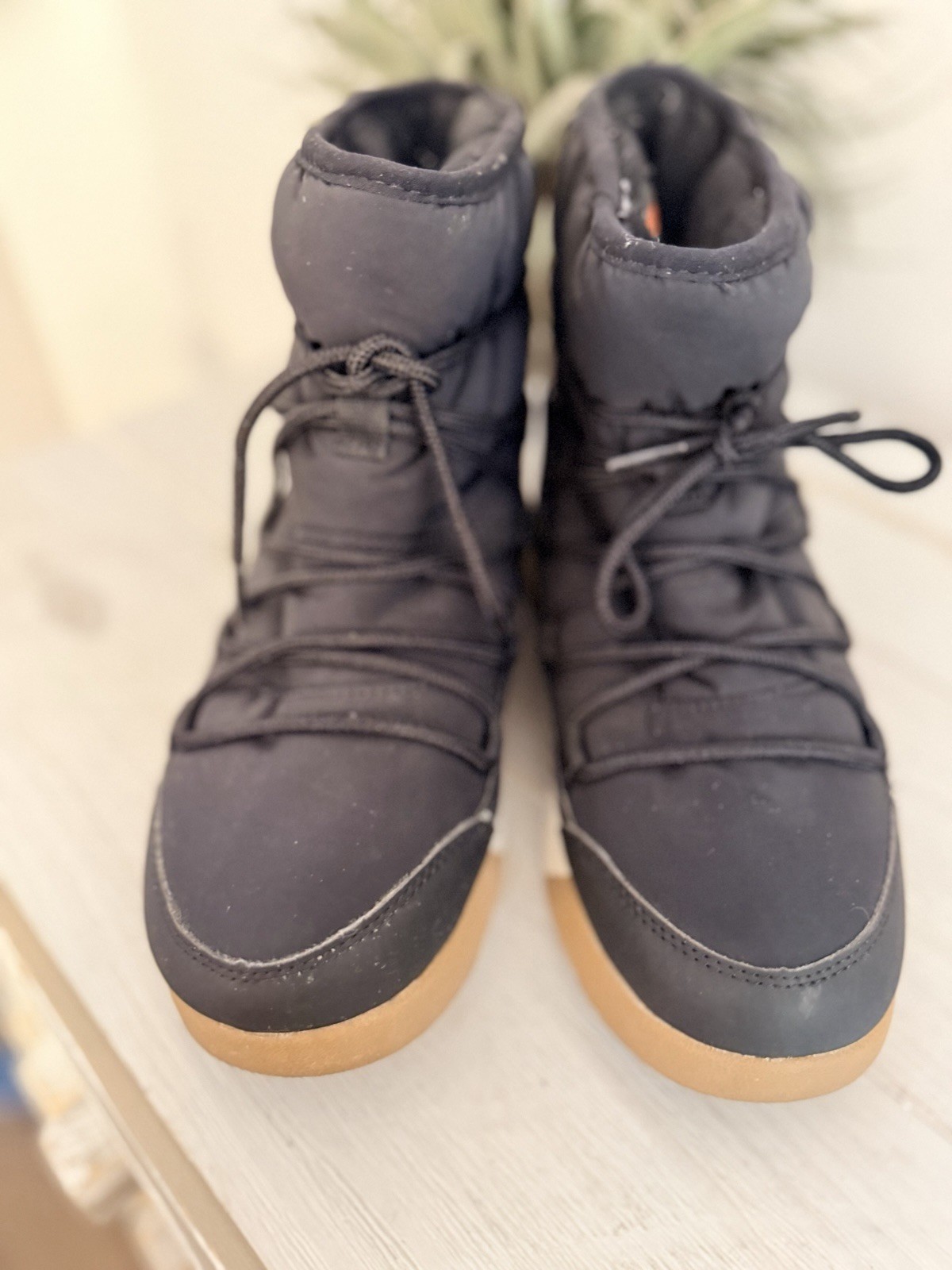 All in Motion Cara Winter Boots Women 7 Memory Foam Water Proof Black Rain Snow