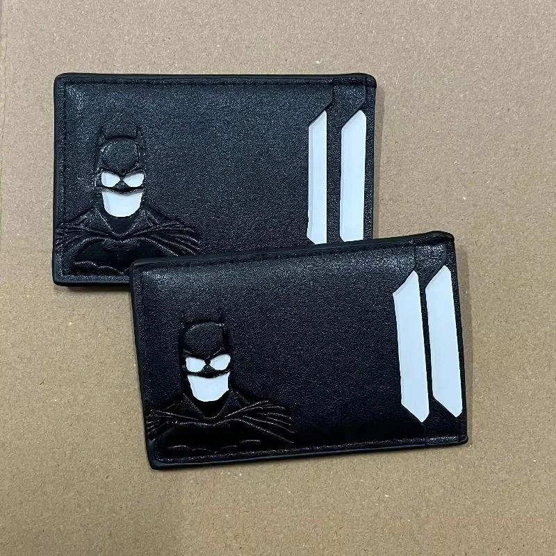 Personalized Leather Bat Wallet Superhero Mask Card Holder Heroic ID Wallet