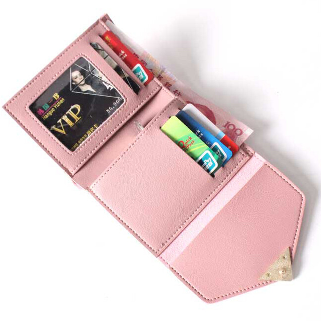 Cute Love Heart Hasp Trifold Wallet Ladies Mini Handbag Clutch Bag Coin Purse