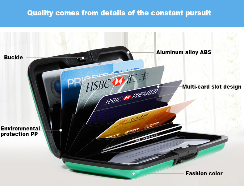 Aluminum Metal Pocket Business ID Credit Card Wallet Holder Waterproof Case Box