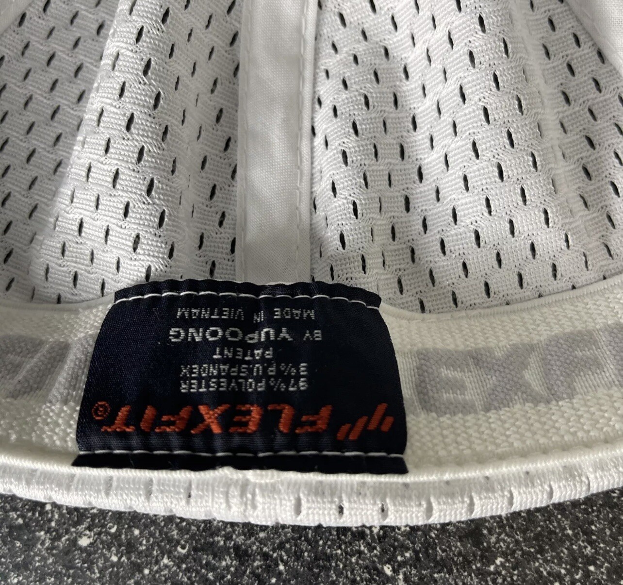 Flexfit Ultra Fibre Baseball Hat Fitted Air Mesh White Flex Fit Blank Cap S/M