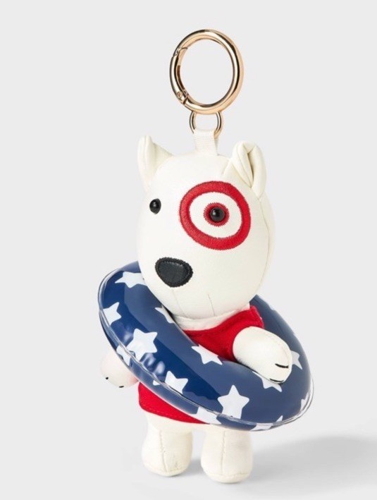 Target Bullseye Dog Patriotic Beach Summer Bag Charm Universal Thread Keychain
