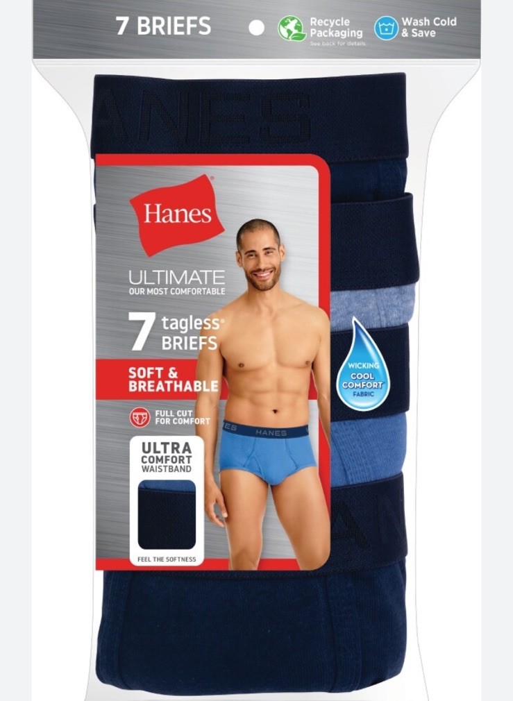 Men’s Hanes BRIEFS 7 Pack Ultra Comfort Assorted Colors /Choose your Size