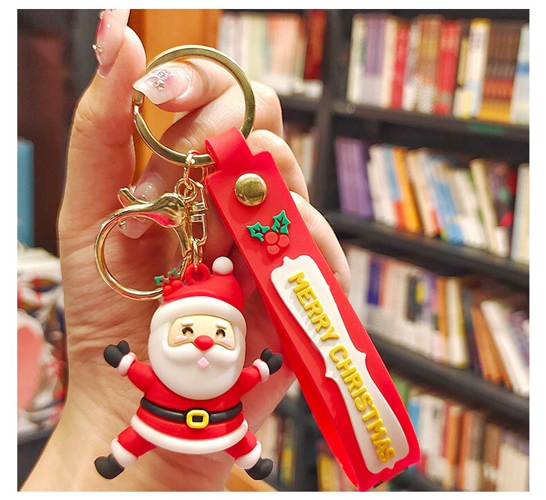 1pc Cute Panda Xmas Keychain Keyring Bag Car Hanging Pendant Xmas Gift For Girl