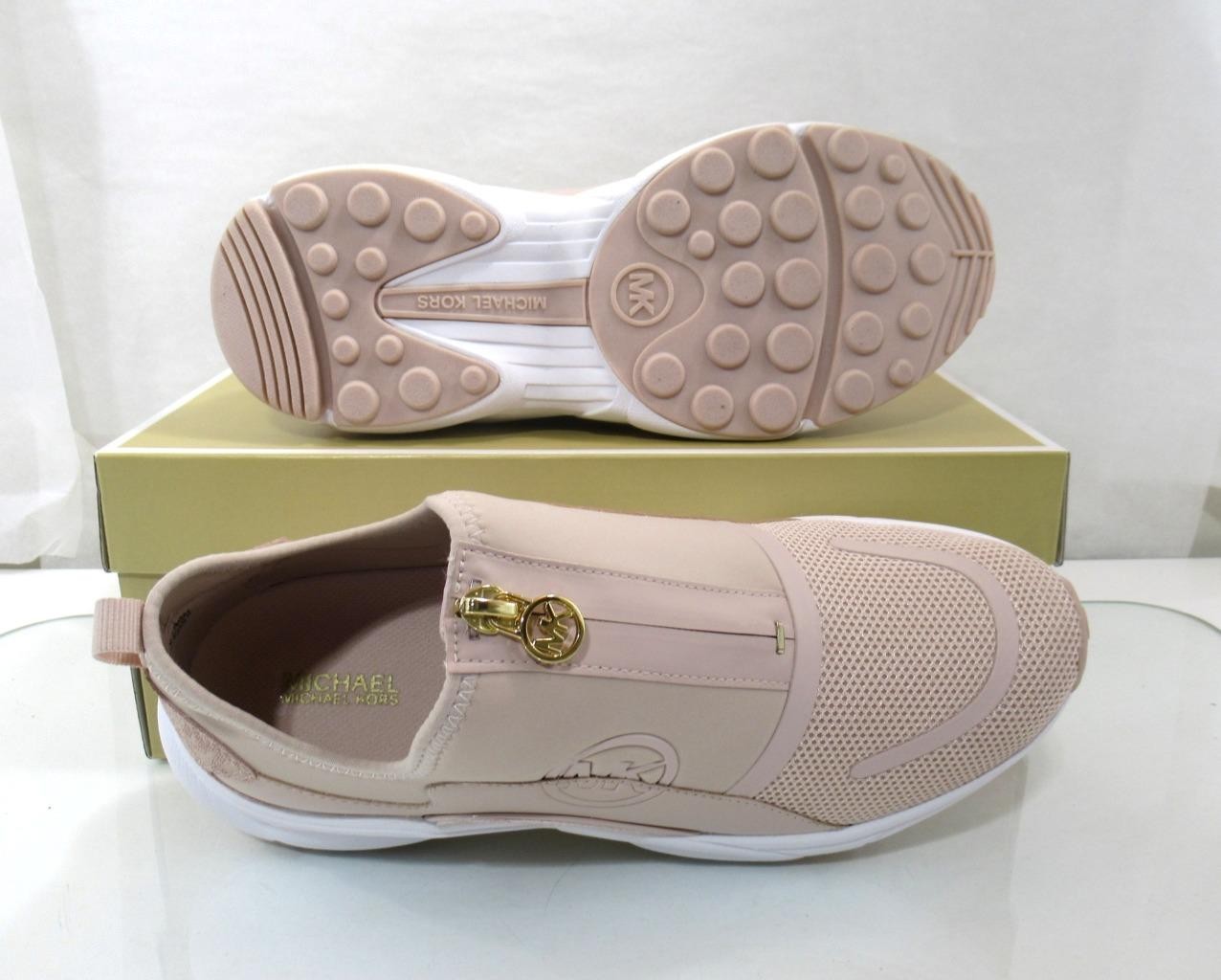 Michael Kors Sami Zip Trainer Sneaker Circular Air Mesh Ballet Light Pink Size 9