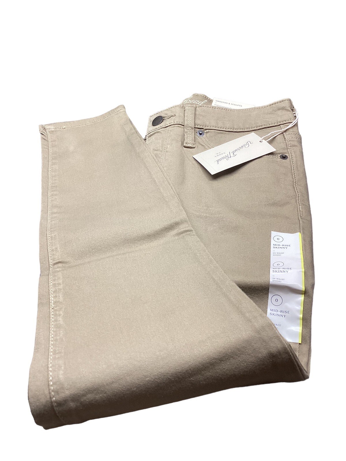 Mid-Rise Skinny Jeans Tan Khaki Pants Women’s Size 0 Universal Thread 💥NWT