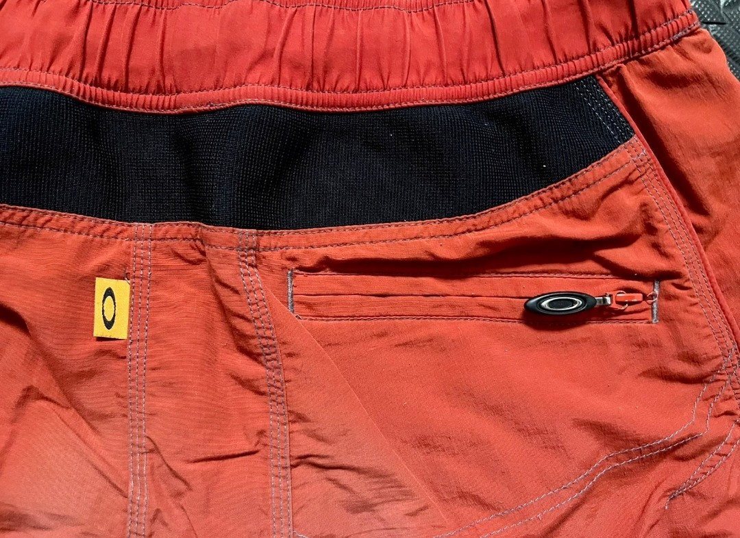 Vintage Oakley Software Gray Tag Shorts Size L Red Color With Multi Zippers