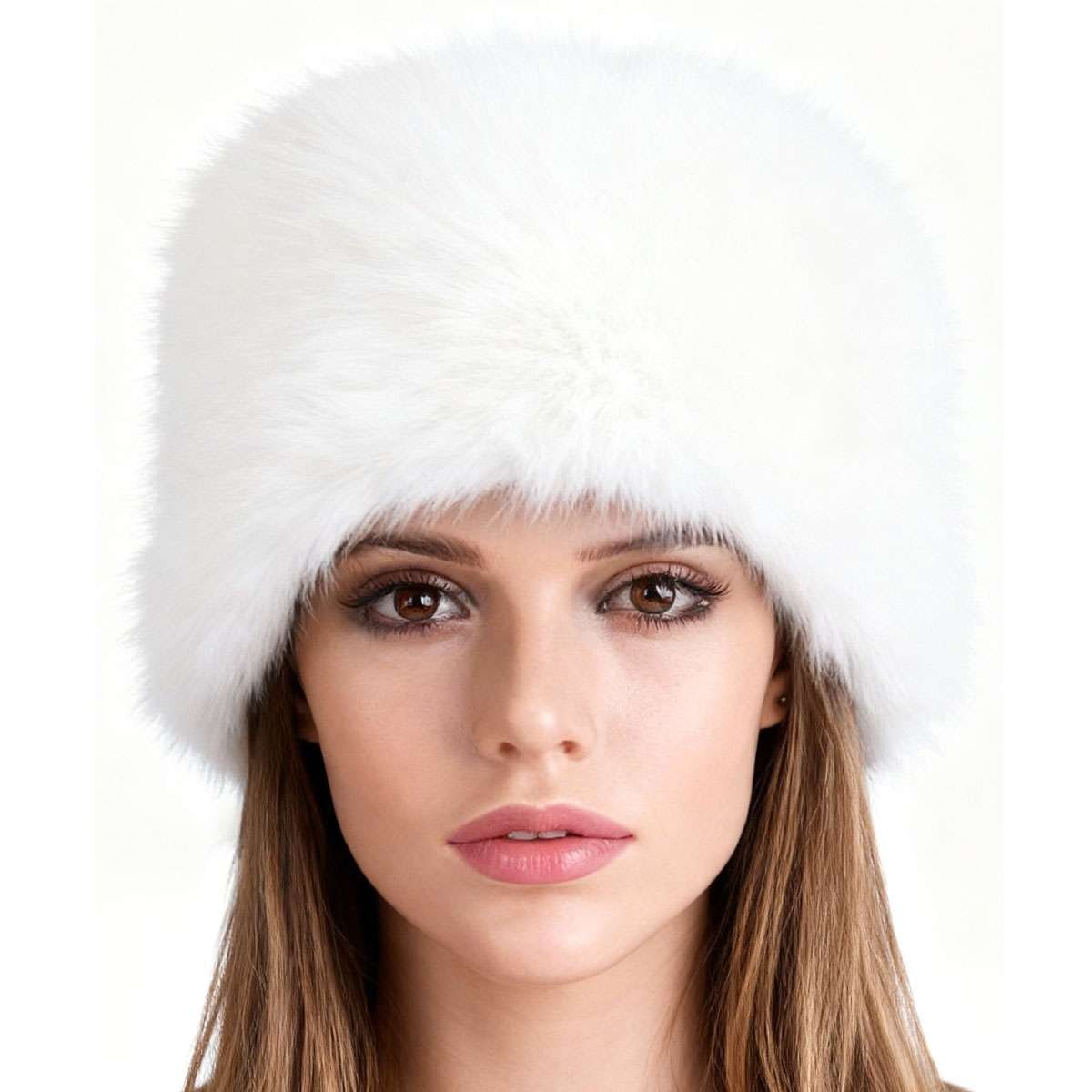Women Faux Fur Bucket Hat Fishing Cap Fluffy Plush Winter Warm Cute Soft Solid