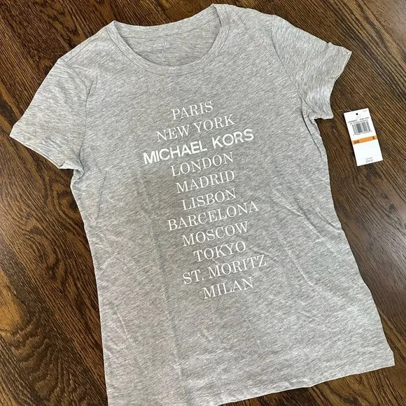 Michael kors beaches tee in grey SIZE S