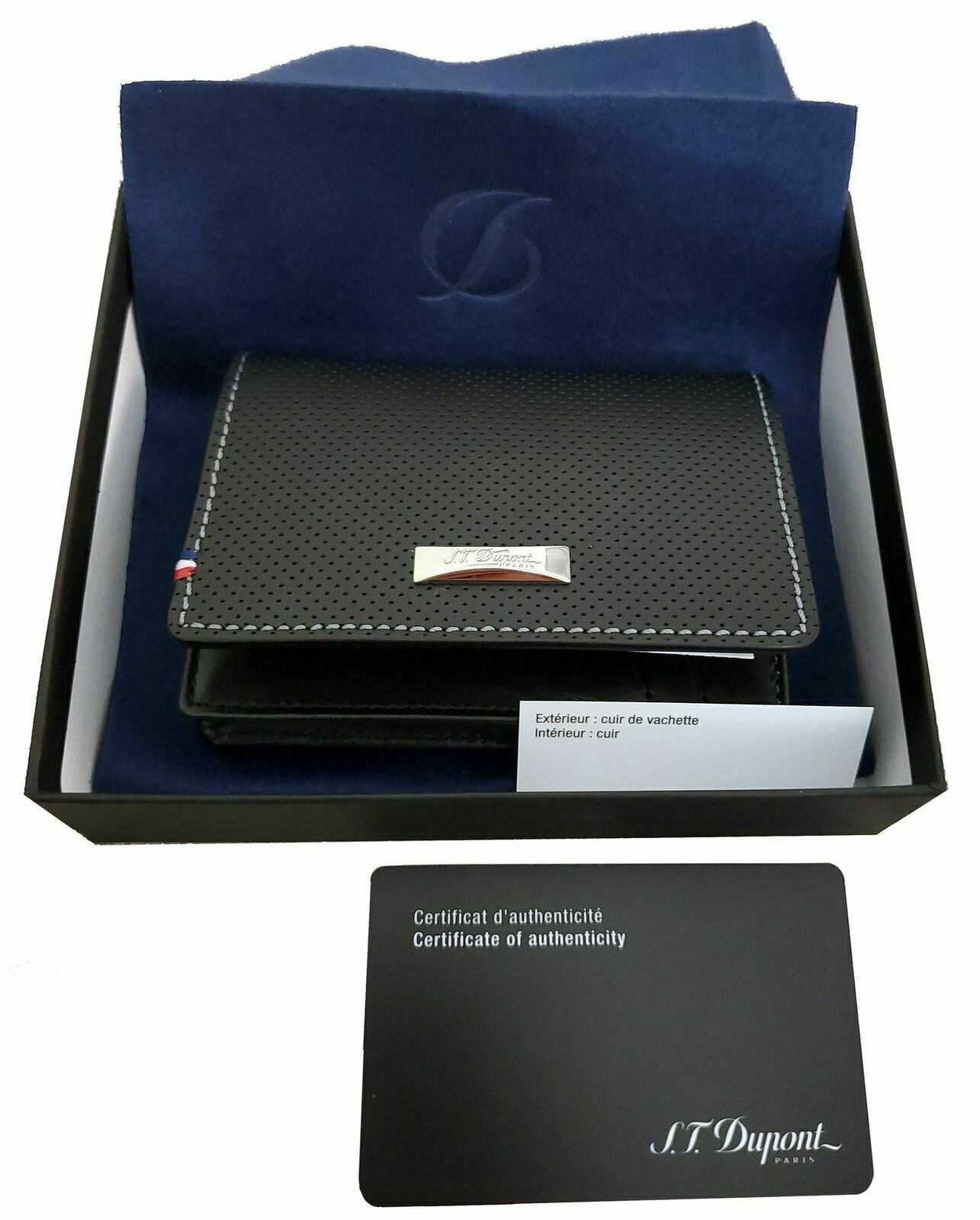 S.T. Dupont 170404 Défi perforated gusseted wallet business card holder
