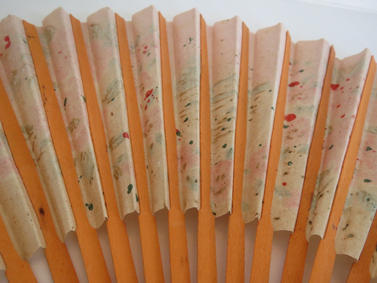 Vintage JAPANESE Hand Painted FOLDING FAN 14″ Span, 8.5 inches