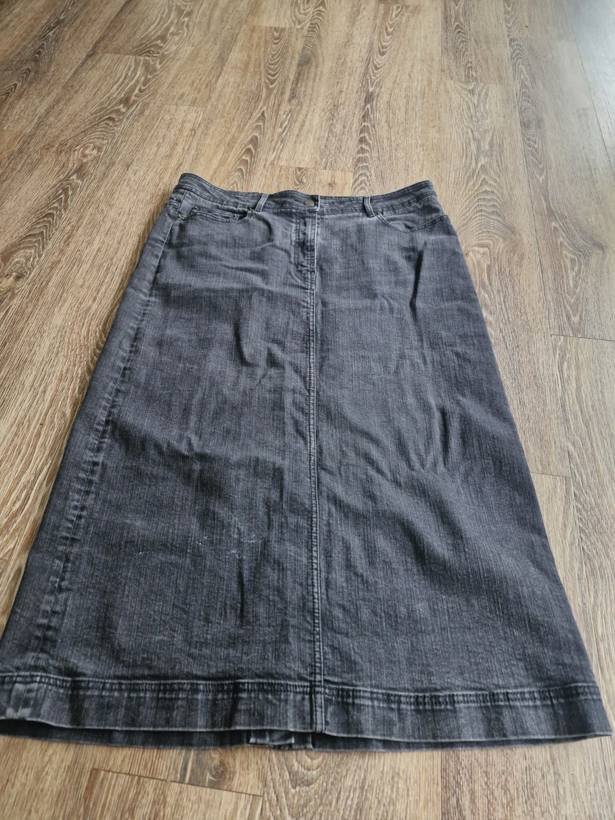 Boden Black Denim Maxi Long Skirt 18 L