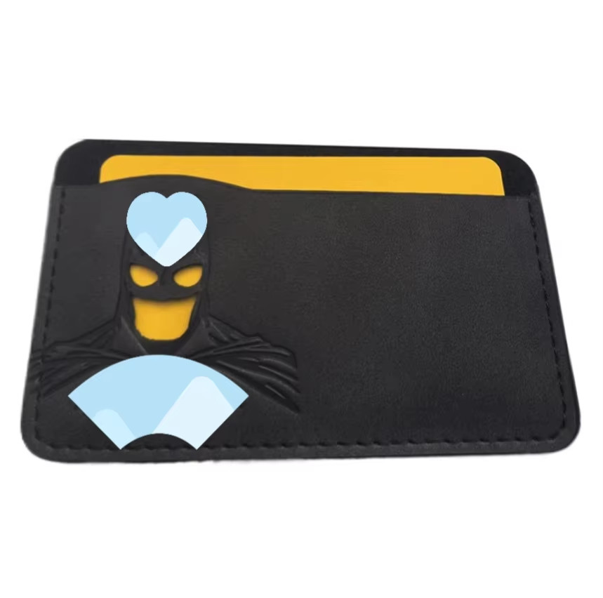 Personalized Leather Bat Wallet Superhero Mask Card Holder Heroic ID Wallet
