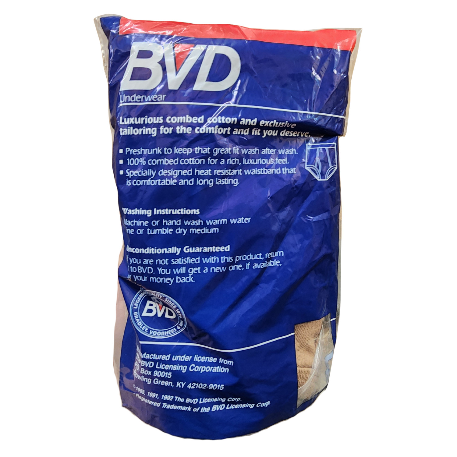 Men’s Brown BVD Cotton Underwear Briefs 3-Pack – New