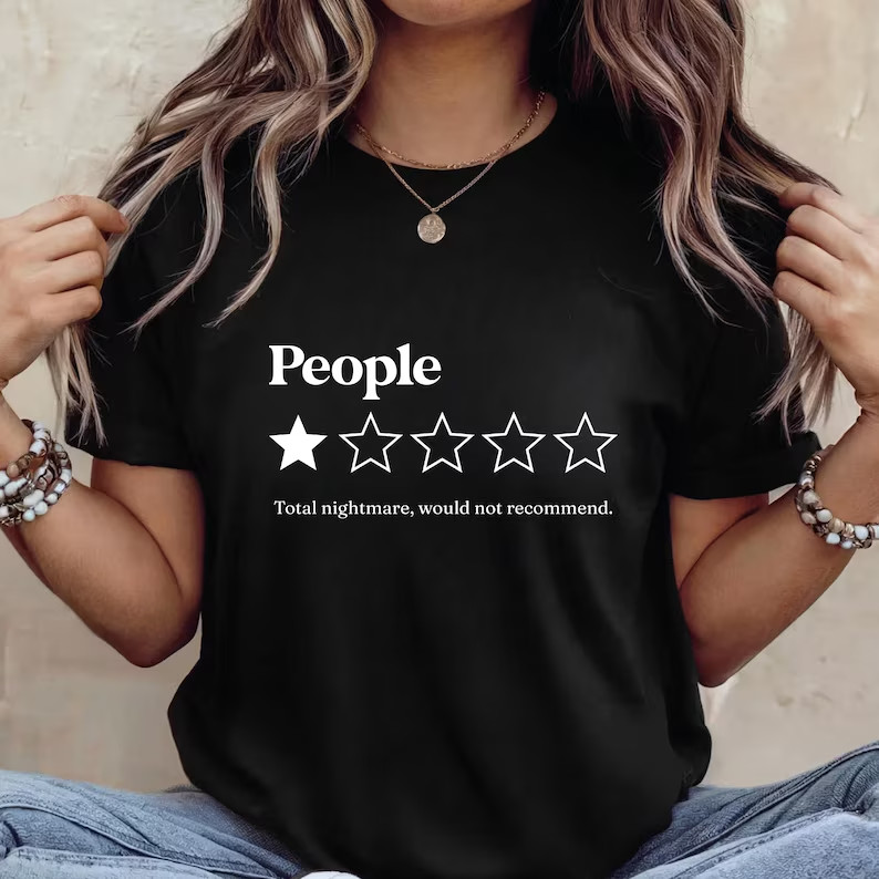 People One Star Review Shirt, Funny Introvert Tee, Sarcastic Humor Gift