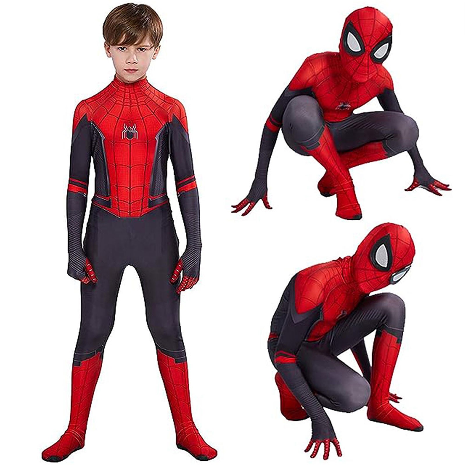 Kids SpiderMan Boy Miles Morales Tobey Maguire Outfits Jumpsuit Cosplay Costume