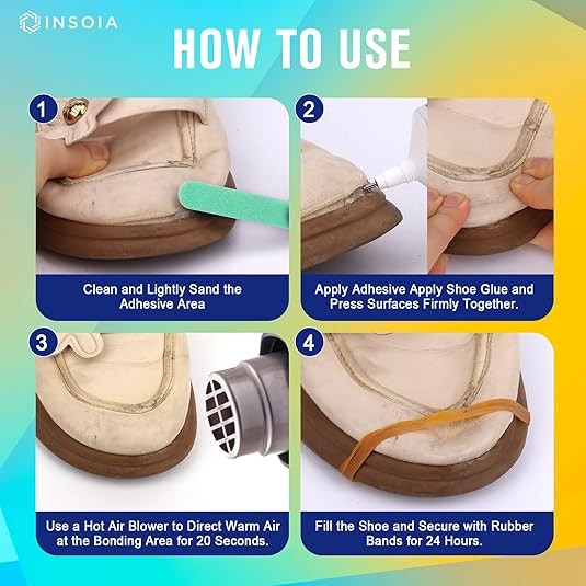 Shoe Glue Sole Repair Kit, Heavy Duty, Clear Shoe Adhesive, Waterproof, Flexible