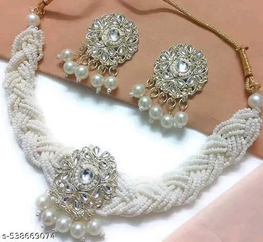 Indian Bollywood Gold Plated Kundan Choker Bridal Necklace Earrings Jewelry Set