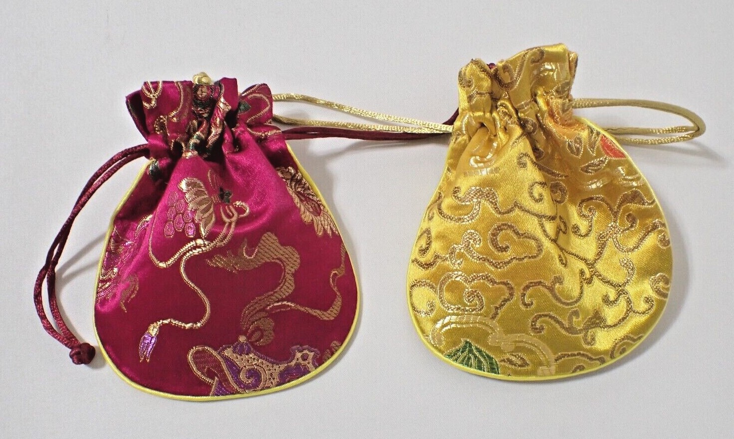 Mongolian traditional Hand made silk bag, mixed silks 14 x 11 cm