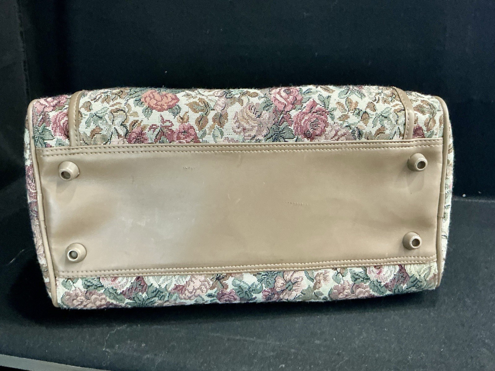 VTG JORDACHE Floral Jacquard Tapestry Top Handle Satchel Zip Up, Lined Pre Loved