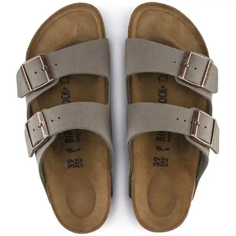 Birkenstock Arizona Stone Suede Footbed Birkibuc Leather Unisex Sandals
