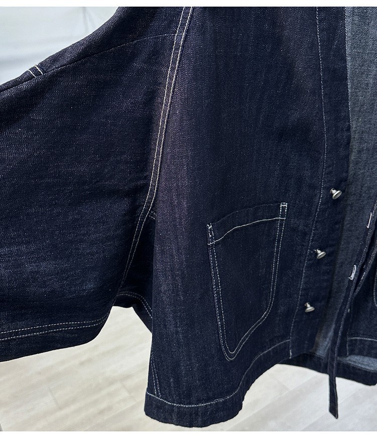 Unisex Japanese Batwing Sleeves Noragi Kimono Cardigan Denim Jeans Jacket Hot